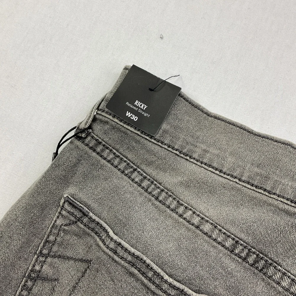True Religion Jean Shorts Men Sz 30 Ricky Relaxed Straight Raw Hem Stretch NWT